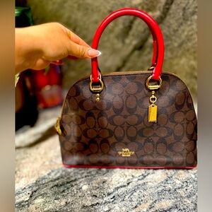 Coach Katy Satchel/Brand New/Brown/Red